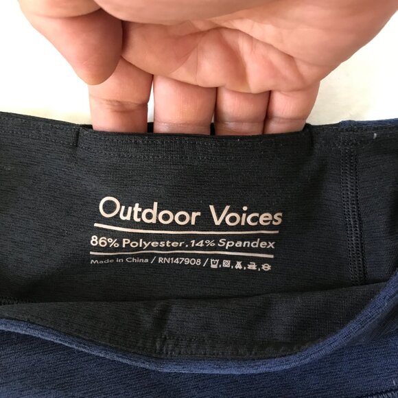 Outdoor Voices Legging Women S Blue Black Colorblock Mid Rise Hip Pocket Yoga - Picture 11 of 11